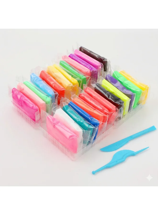 تولي صلصال خفيف – مجموعة صلصال فائق النعومة بـ 24 لون للأطفال